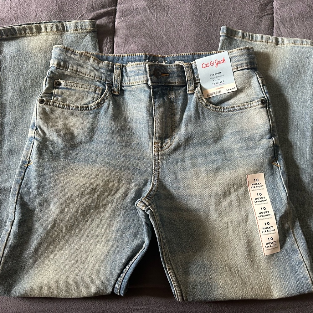 Cat & Jack Boys Husky 10 straight, adjustable waste NEW
